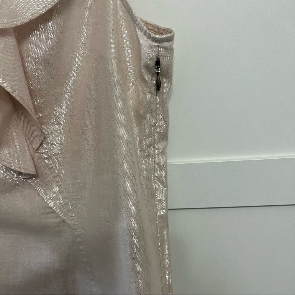 Express Metallic Shine Ruffle Front Tank - Picture 3 of 5